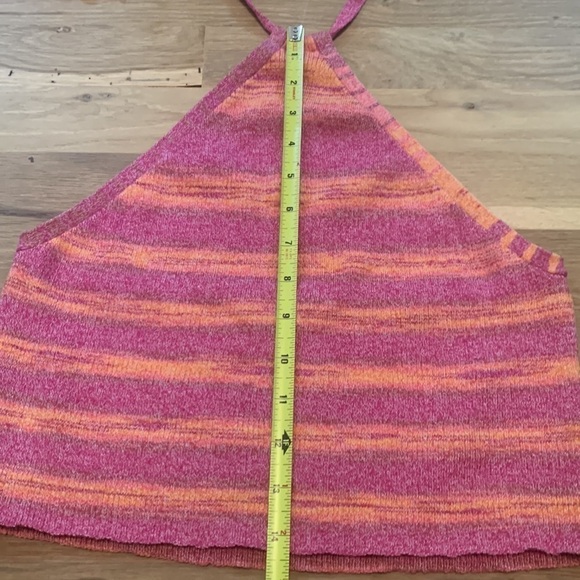 NWT wild fable Y-Neck Cropped Knit Halter Tank Top Pink & Orange Women’s XL - Picture 7 of 8